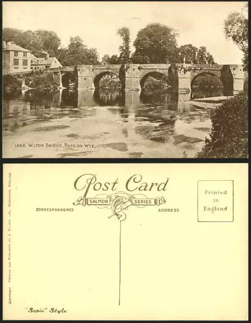 ROSS-ON-WYE WILTON BRIDGE Old Postcard Kings Head Hotel