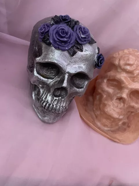 Latex Rubber Mould Rose Flower Design Skull Head Gothic Skeleton Halloween Mold