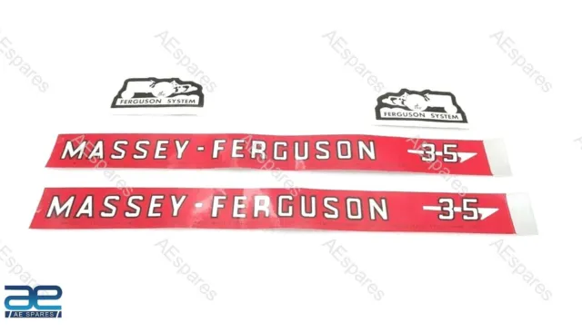 Tractor Decal Cover Sticker Set Compatible + Massey Ferguson MF35 35