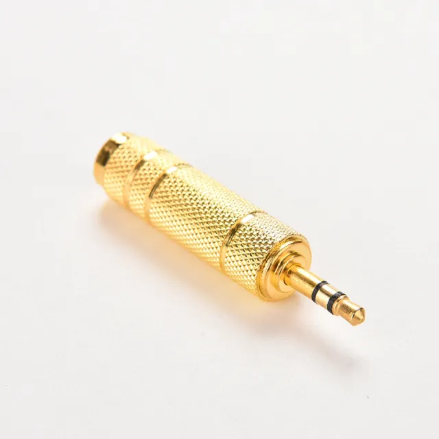 Gold 3.5mm Male Plug to 6.35mm Female Jack Stereo Audio Adapter For Gu_tu