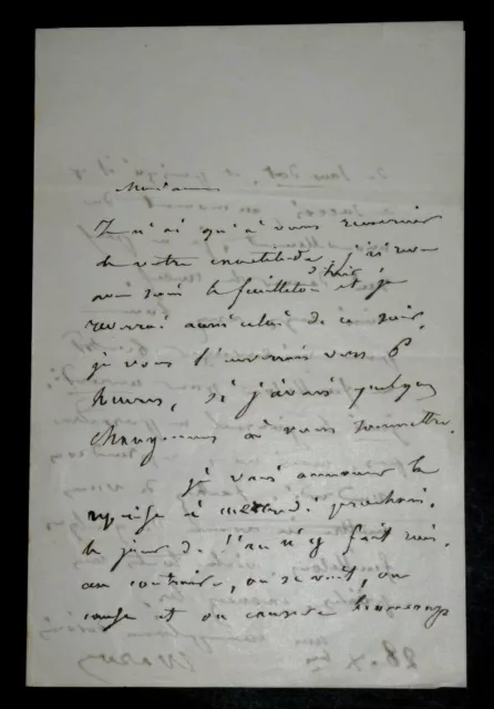 Joseph-Alexis WALSH - LETTRE AUTOGRAPHE SIGNÉE