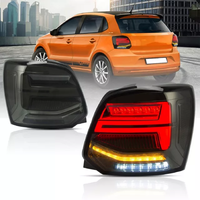 Customized SMOKED FULL LED Taillights For Volkswagen VW 2009-2017 Polo TSI GTS