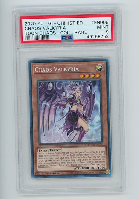 YUGIOH! PSA 9 MINT 2020 Chaos Valkyria TOCH-EN008 1st Edition Collector's Rare