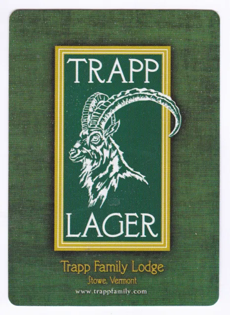 Trapp Lager,Trapp Family Lodge Brewery,Vermont.Single playing Card