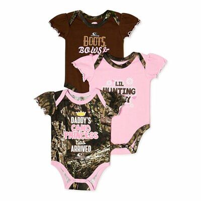 Mossy Oak Baby Girl 1 PC 18 Months Daddy's Camo Princess 3 Piece Set Pink Brown
