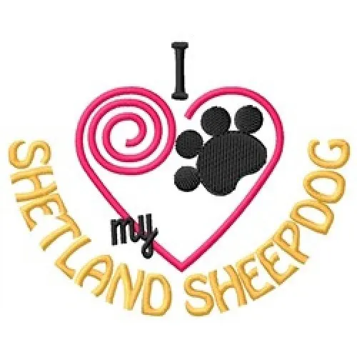 I "Heart" My Shetland Sheepdog Fleece Jacket 1305-2 Size S - XXL