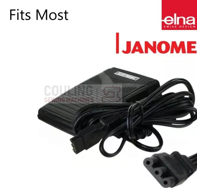 Sewing Machine Overlocker Foot Control/Pedal And Lead Fits Most Janome/Elna U14