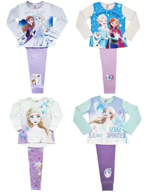 Girls Disney Frozen Pyjamas Elsa Anna Olaf Pyjamas 18 Months - 10 Years