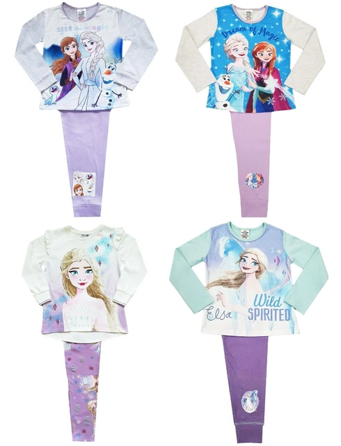 Girls Disney Frozen Pyjamas Elsa Anna Olaf Pyjamas 18 Months - 10 Years