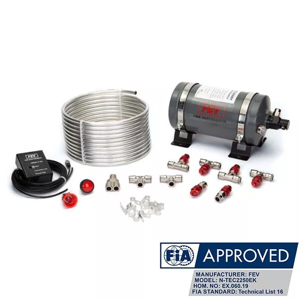 FEV 2.25KG 3M Novec 1230 Électrique Gas Fia Race Voiture Feu Suppression Système