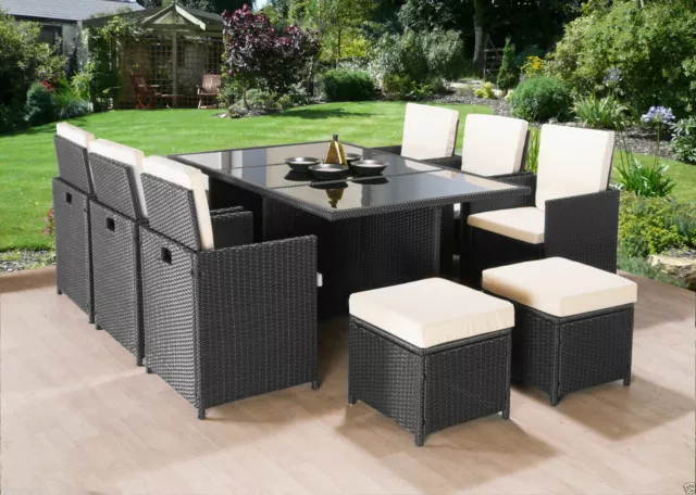 Cube 2019 Rattan Garden Furniture Set Chairs Table Outdoor Patio Wicker 10 Seats