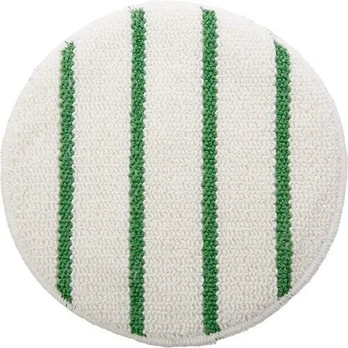 Rubbermaid Carpet Bonnet w/ Scrub Stripes, 19" dia, White/Green, EA (RCPP26900)