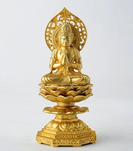 Buddha statue Mahasthamaprapta 15cm (gold-plated / 24K) Buddhist master: Hideun