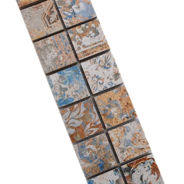 Bordure De Sol En Mosaïque Céramique Vintage - 47x295 Mm - Pour Salle De Bain, Cuisine