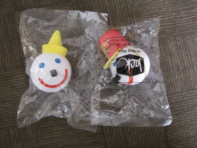 Original Jack In The Box LOT OF 2 Antenna Topper Ball Clowns NOS-SEALED 2012 NIP