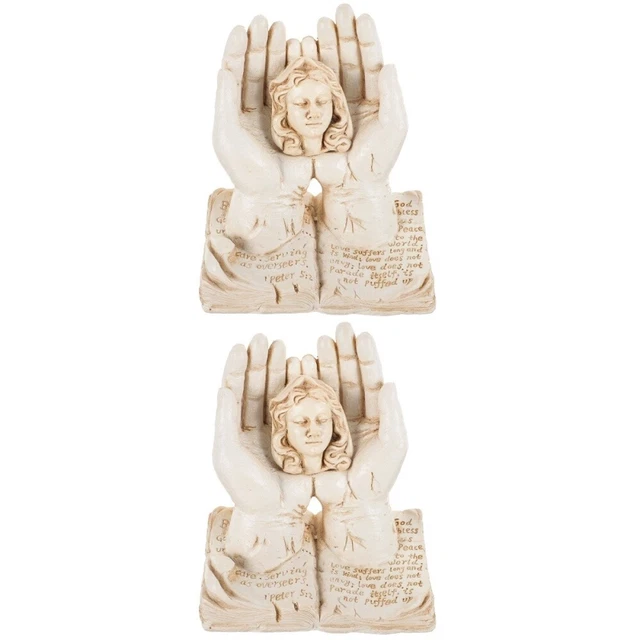 2 piezas Figura en Mano de Dios Escultura de Resina Mano Adorno de Resina de Escritorio