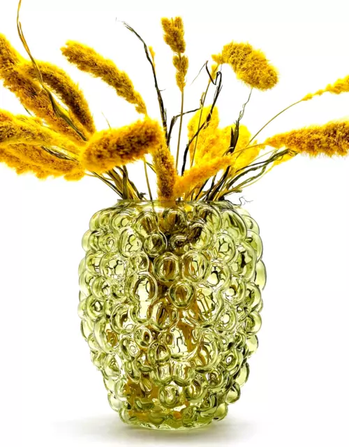 Glas-Vase Bubble-Design Deko-Vase in Hell-Grün 15 cm hoch von Light & Living
