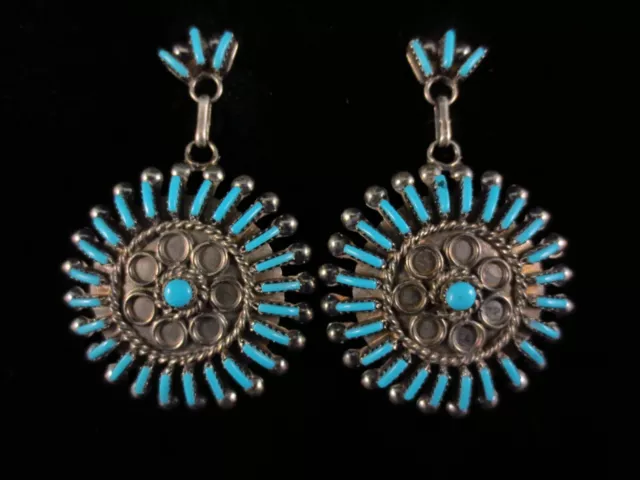 Vintage Zuni Earrings - Sterling and Turquoise