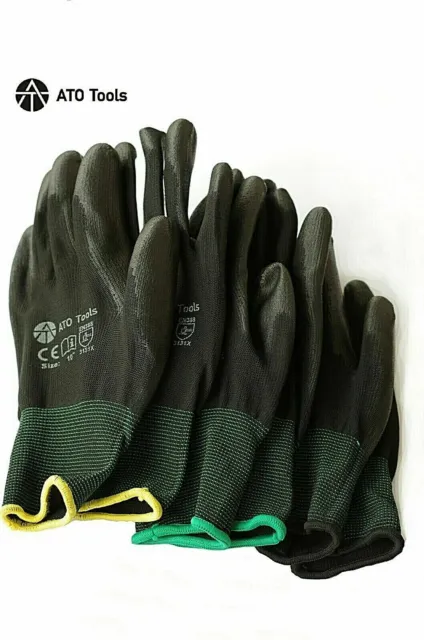 20 - 500 pares de guantes de trabajo guantes mecánicos guantes de montaje jardín PU 3