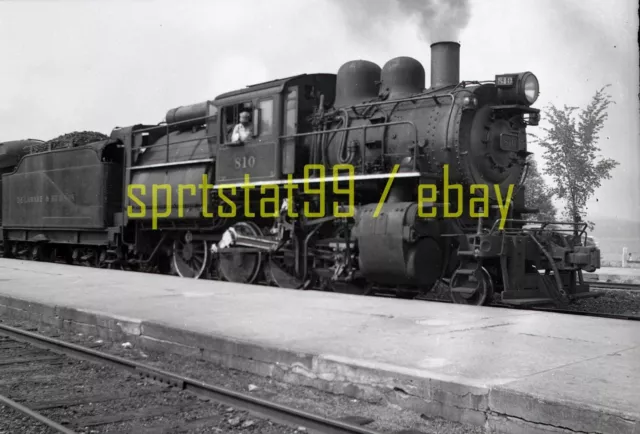 DH Delaware & Hudson 2-8-0 Steam Locomotive #810 - Vtg Railroad Negative