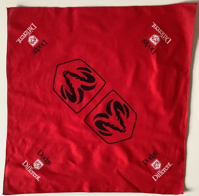 ~ Sciarpa a bandana vintage in cotone rossa 21 pollici quadrata per schivare diversa