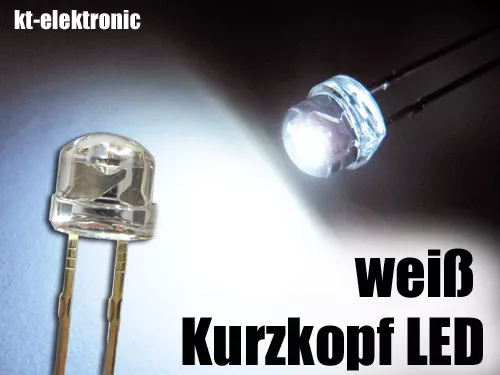 50 Stück LED 5mm straw hat weiß Luckylight 484WC1C-W2-1P