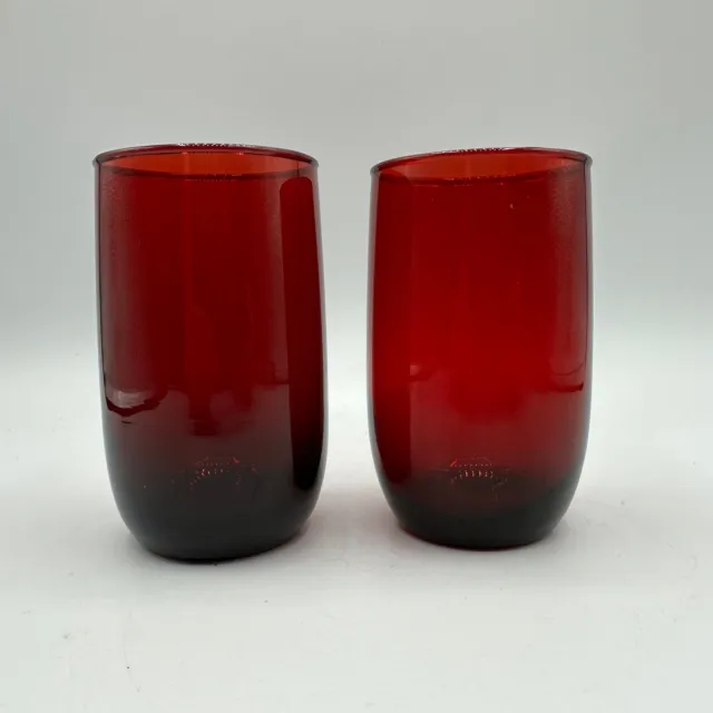 Anchor Hocking Ruby Red Roly Poly Tumbler, Set of 2