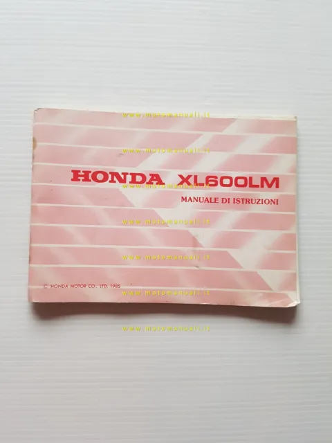 Honda XL 600 LM 1985 manuale uso manutenzione ITALIANO originale