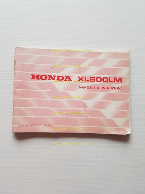 Honda XL 600 LM 1985 manuale uso manutenzione ITALIANO originale