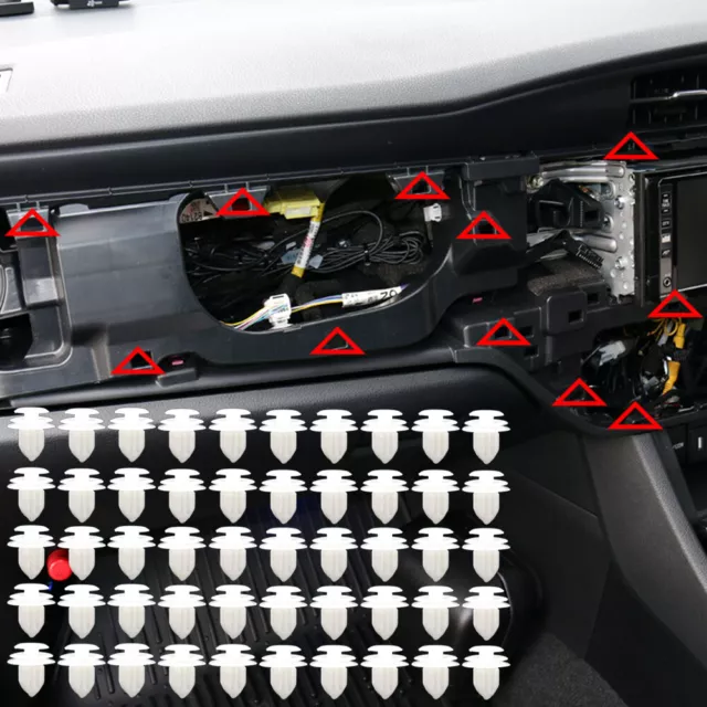 50X Car Door Card Pillar Panel Trim Clips Moldings For Honda Accord Civic CR-V
