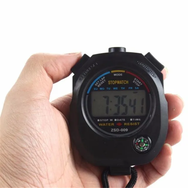 Neu Stoppuhr Digital Multifunktion Kompass Timer Kalender Alarm Chronograph DE 3