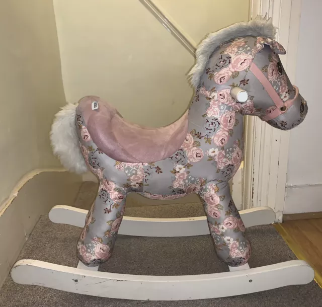 Gorgeous Rocking horse - Blue and Pink Floral Print (Mamas And papas) - used