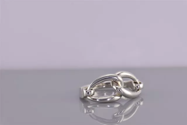 Sterling Silver 10mm Solid Oval Linked Band Ring 925 Sz: 6