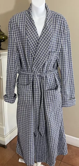 Vintage Lord & Taylor Cotton Blend Tartan Plaid Robe Men's One Size