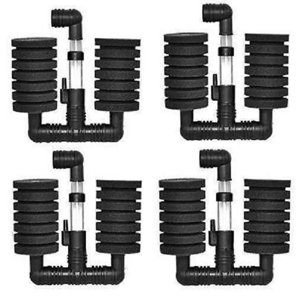 4 PCS Bio Sponge Filter Betta Fry Shrimp Double Head Aquarium Fish Tank  XY-2831