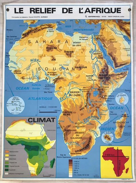 Poster plastifié (en anglais) - Afrique politique (100 x 120 cm) | Map