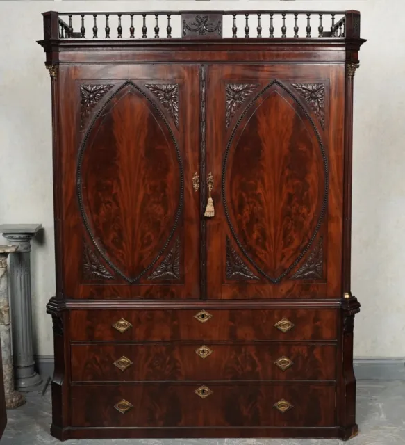 18th Century Wardrobe Georgian Mahogany Press Compactum Antique