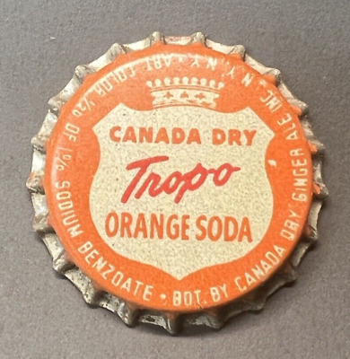 Vintage 1950s Canada Dry TROP-O Orange Soda NOS Advertising Cork Bottle Cap