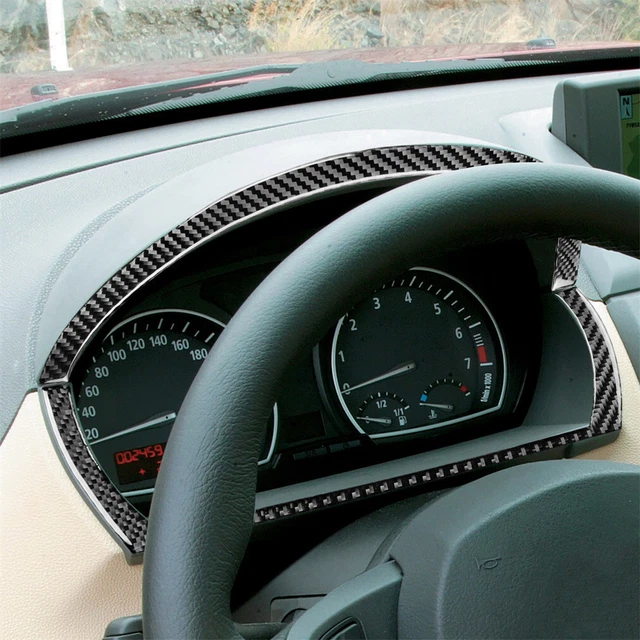 2×CARBON FIBER DASHBOARD Instrument Cluster Panel Trims For BMW X3 E83