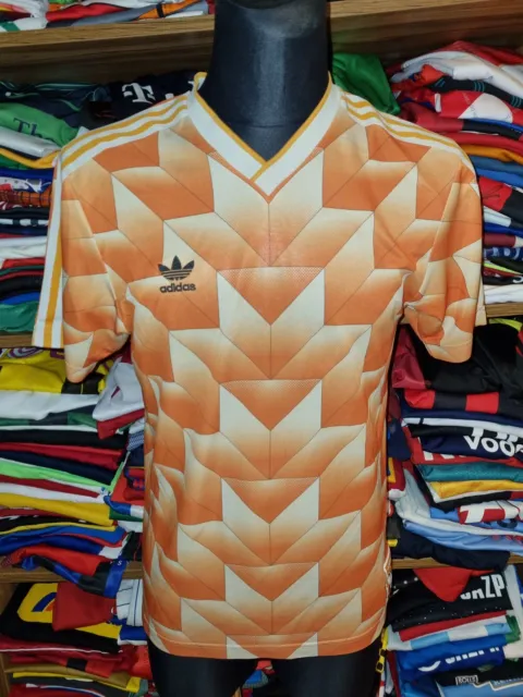 CAMISETA DE CASA ADIDAS ORIGINALES HOLLANDIA 1988 TALLA M CAMISA CAMISETA (w591)