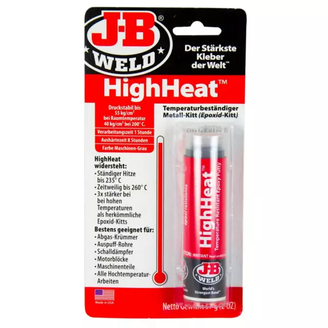 JB WELD HighHeat Kleber Klebstoff Alleskleber Metallkleber Hitzebeständig 57 g