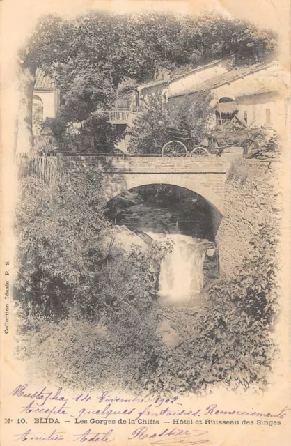 Cpa Algeria Blida Les Gorges De La Chiffa Hotel Et Stream Des Mones