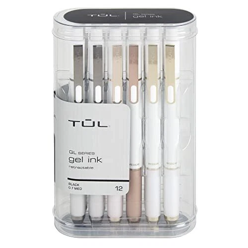 TUL® GL Series Retractable  Pens, Medium Point, 0.7 mm, Pearl White Barrel...