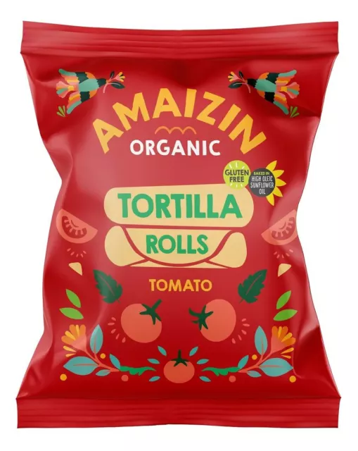 MAIS-CHIPS MIT TOMATENGESCHMACK, GLUTENFREIE BIO 100 g - AMAIZIN