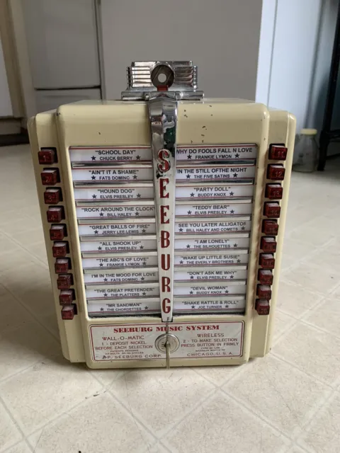 Vintage Seeburg Music System Coin Op Wall-O-Matic Wall Juke Box w Key