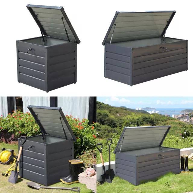 Storage Cabinet Indoor Outdoor Garden Steel Chest Box Tool Shed Patio Container