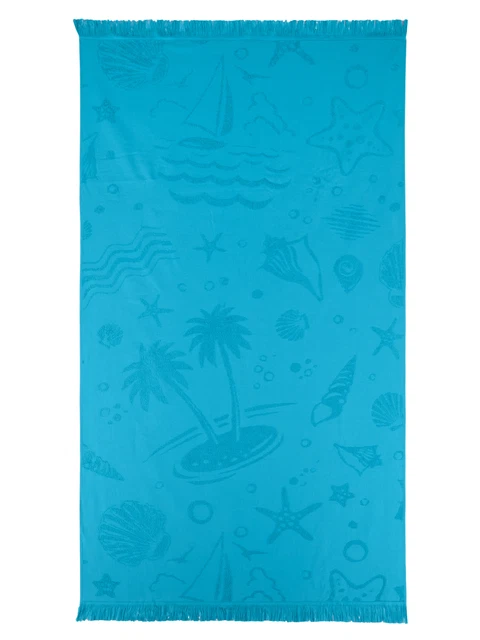 Classic Turkish Towels Jacquard Plain Terry Back Sand-Free Beach Towel 30 X 20