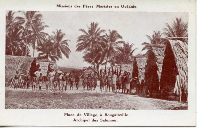 Carte Postale / Place De Village A Bougainville  Archipel Des Salomon