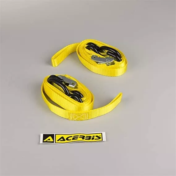 Paire Sangles Jaune 25mm ACERBIS 600 KG Fixation Transport Moto Scooter