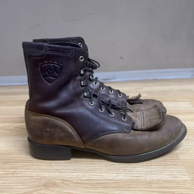 Ariat Heritage Lacer Kiltie Boot Brown Leather Roper Women's Size 8B